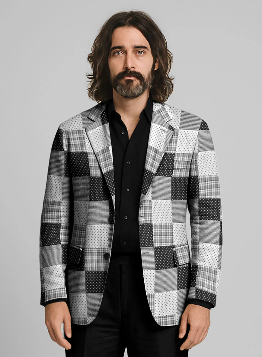 Black & White Madras Patchwork Suit - Image 3