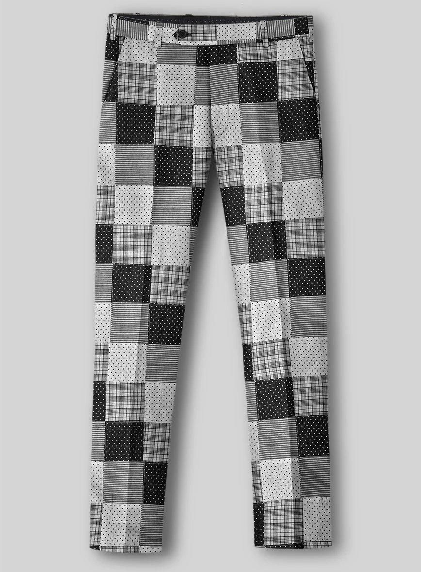 Black & White Madras Patchwork Suit - Image 5