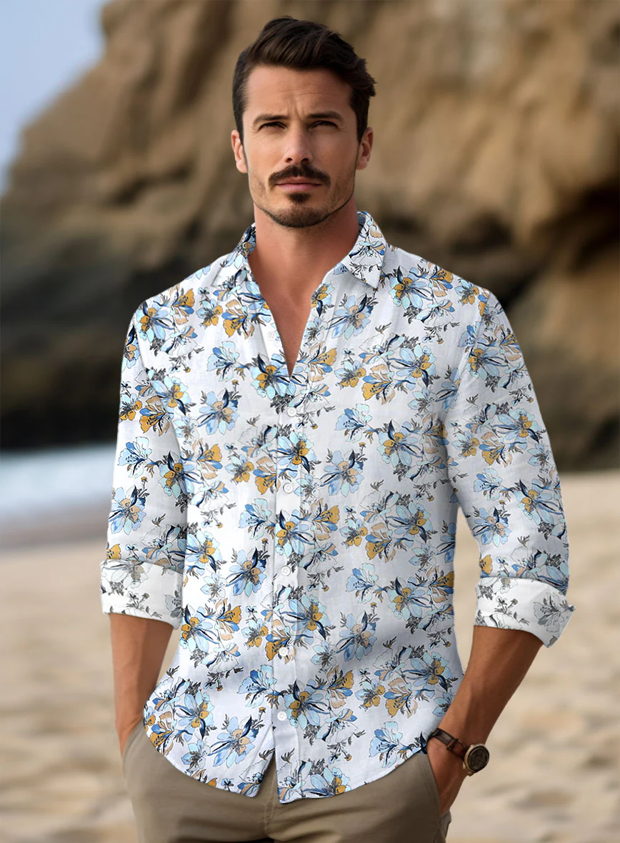 Blue Botanica Cotton Shirt - Image 3