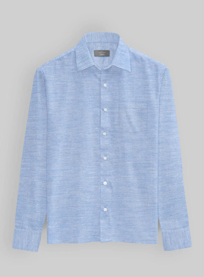 Blue Crest Dobby Cotton Shirt - Image 3