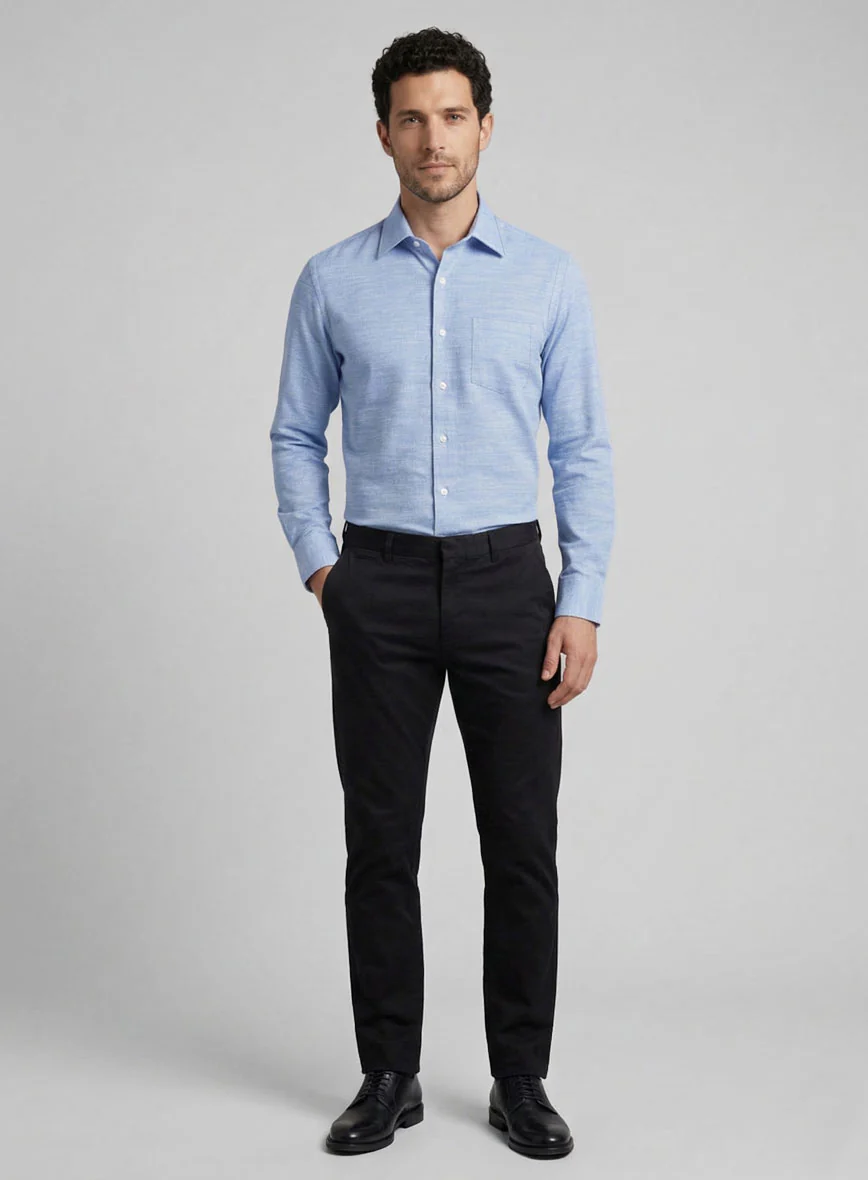 Blue Crest Dobby Cotton Shirt - Image 4