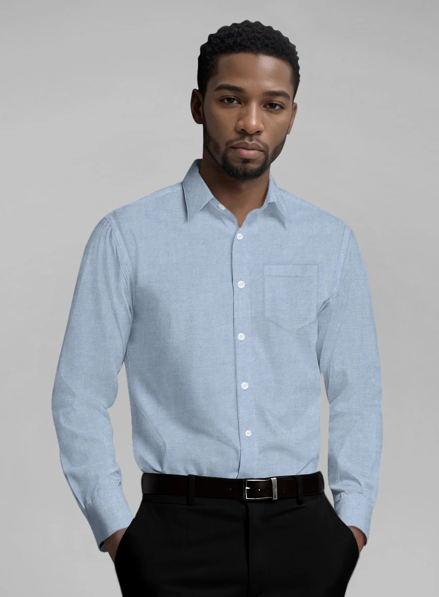 Blue Drift Oxford Cotton Shirt - Image 2