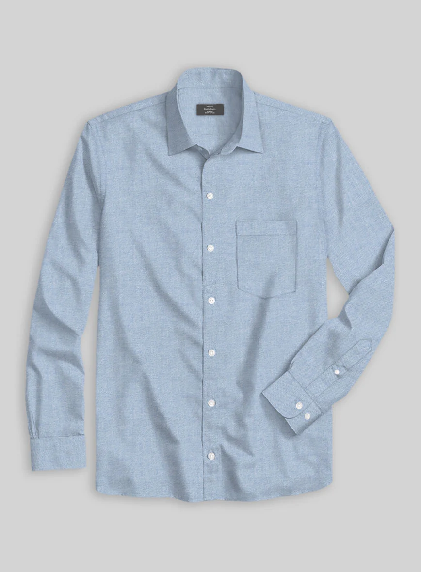 Blue Drift Oxford Cotton Shirt - Image 3
