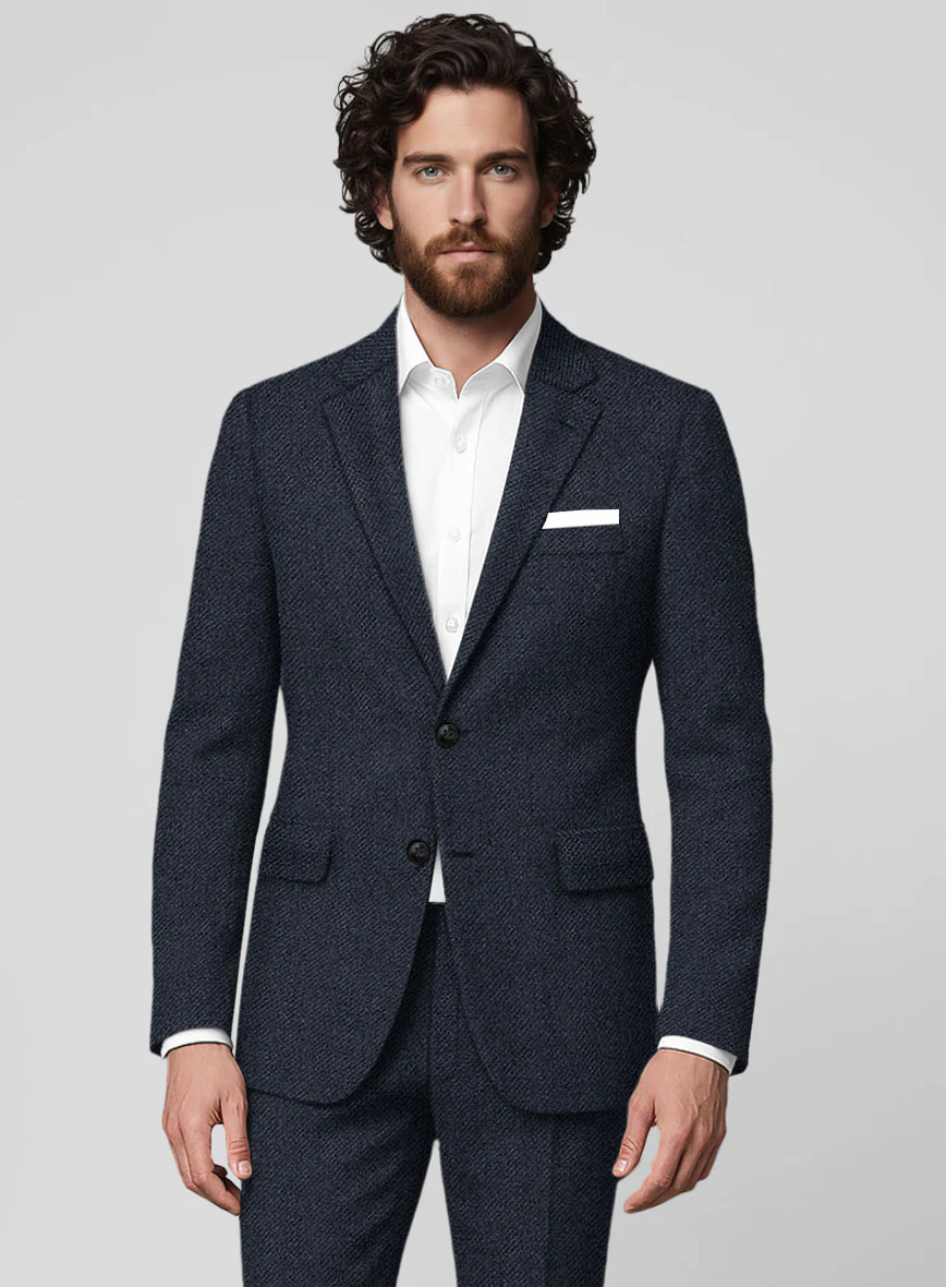 Blue Heavy Tweed Suit - Image 3