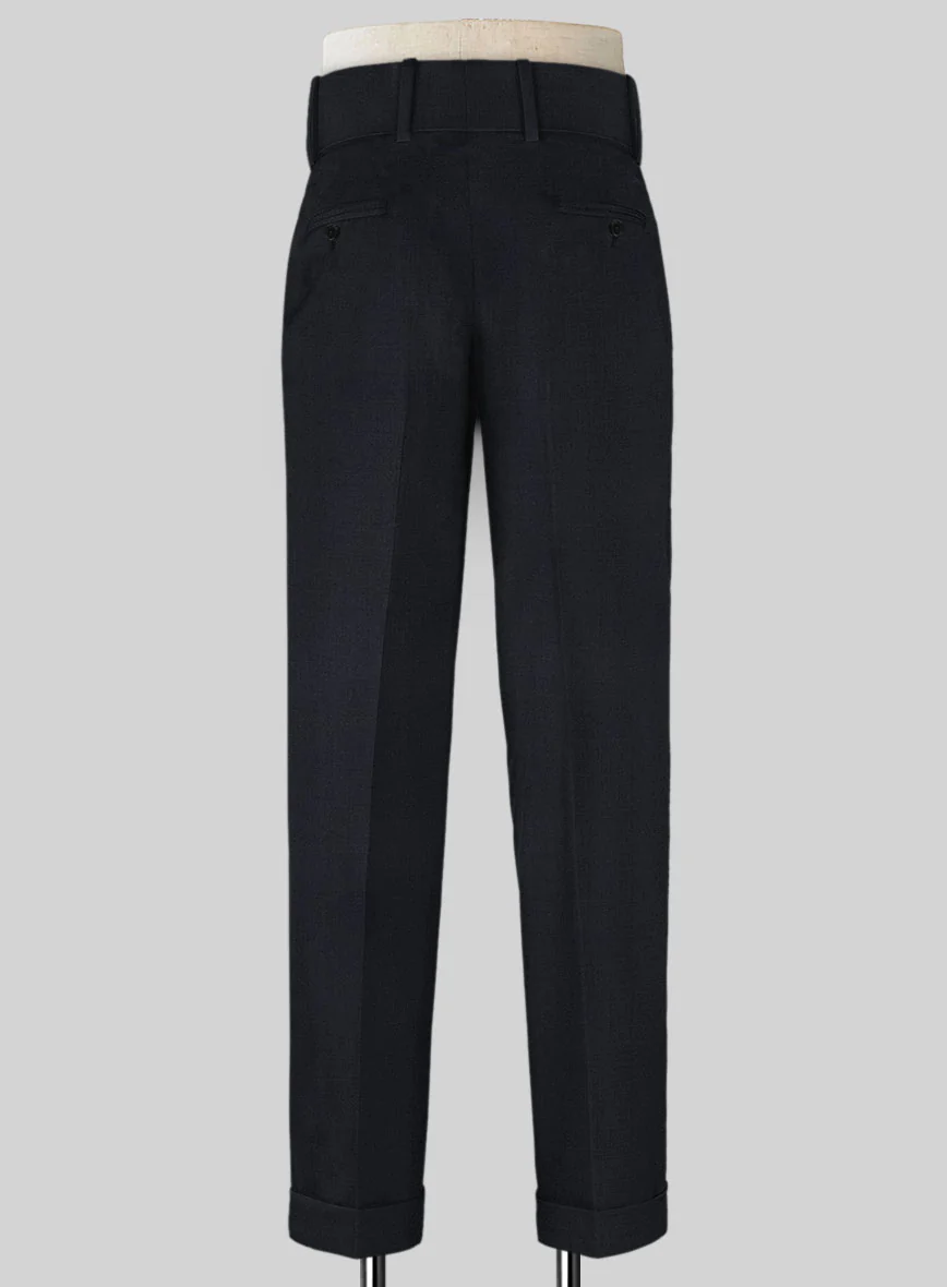 Blue Merino Double Gurkha Wool Trousers - Image 2