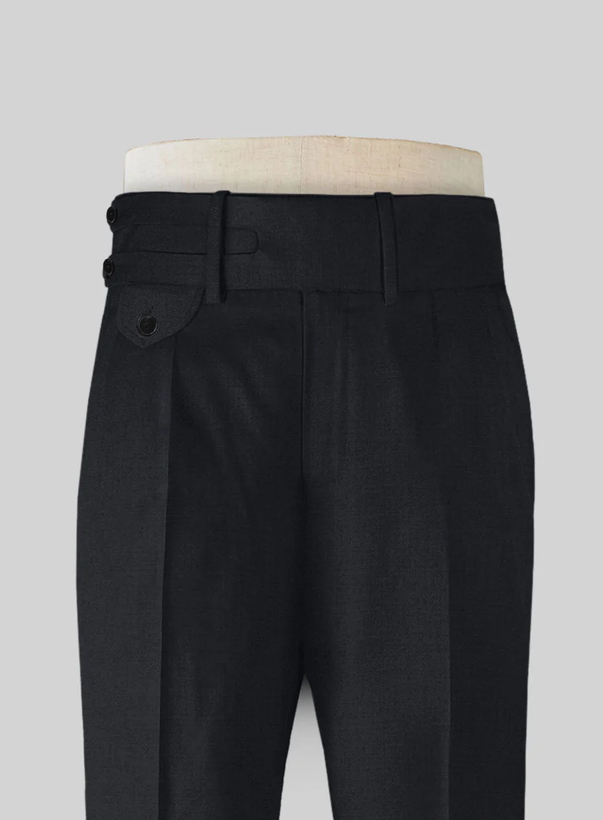 Blue Merino Double Gurkha Wool Trousers - Image 3