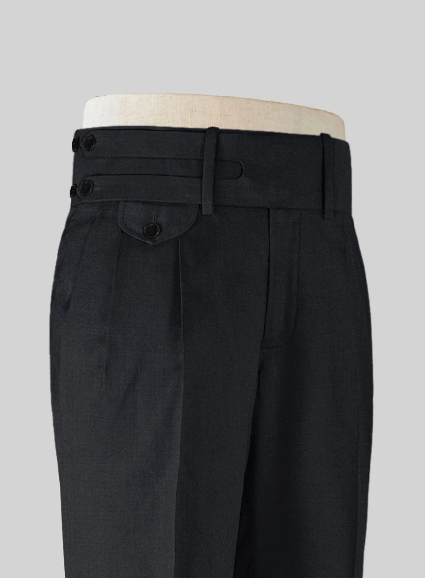 Blue Merino Double Gurkha Wool Trousers - Image 4