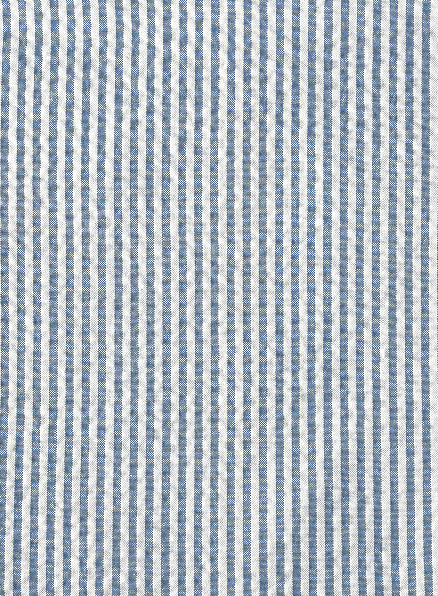 Blue Seersucker Double Breasted Suit - Image 7