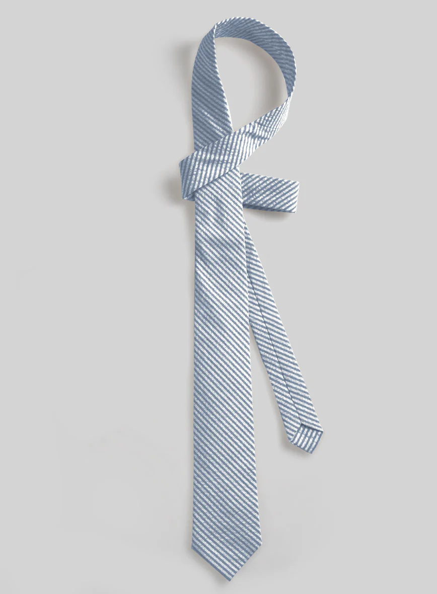 Blue Seersucker Tie - Image 2