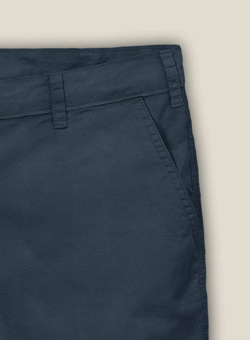 Blue Stretch Chino Shorts - Image 2