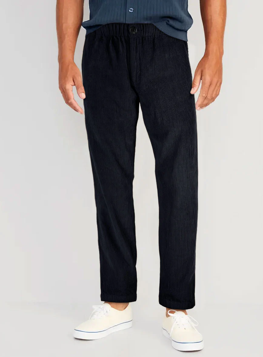 Blue Stretch Pin Corduroy Easy Pants - Image 2