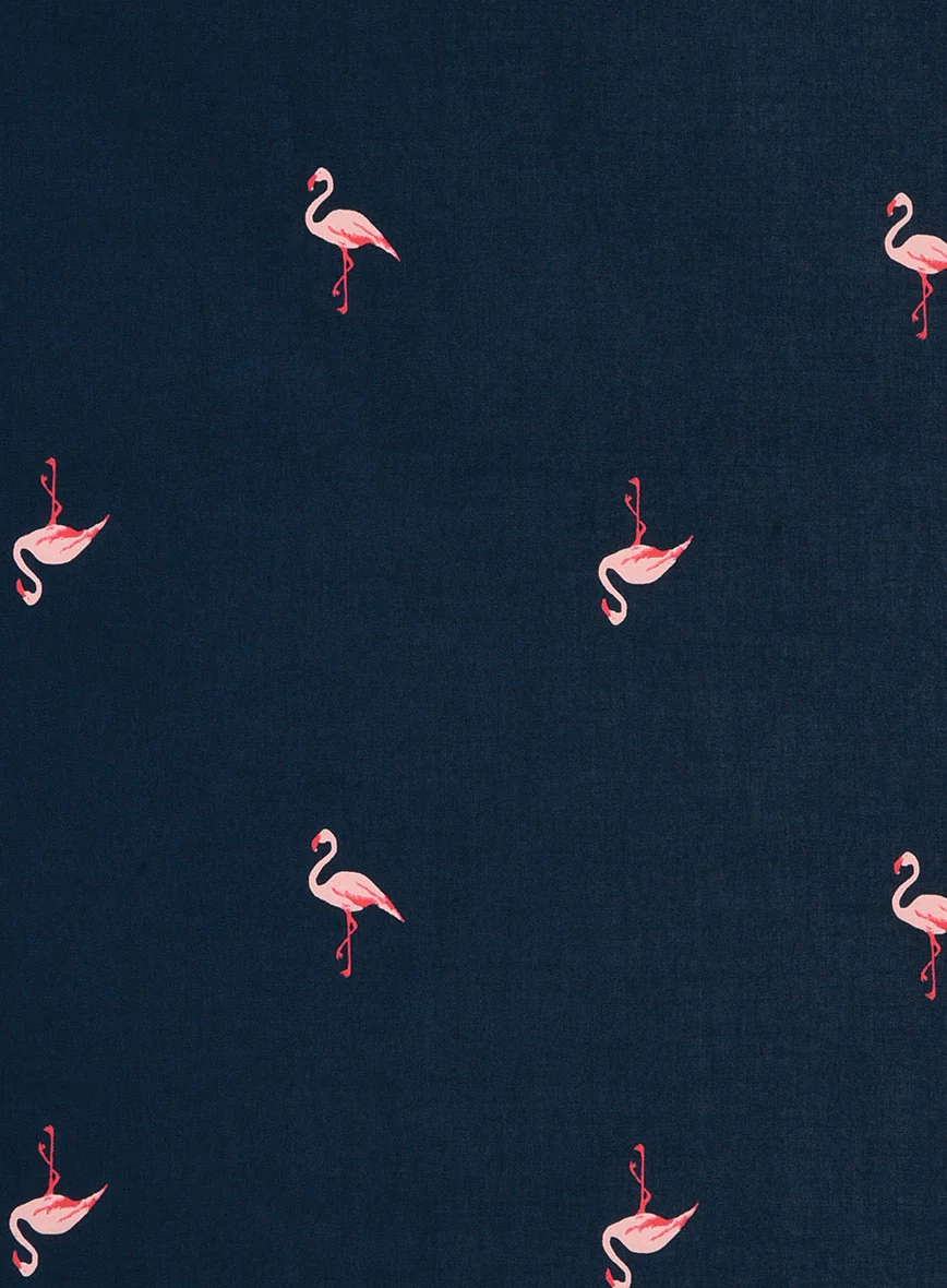 Blue Tide Flamingo Cotton Shirt - Image 5