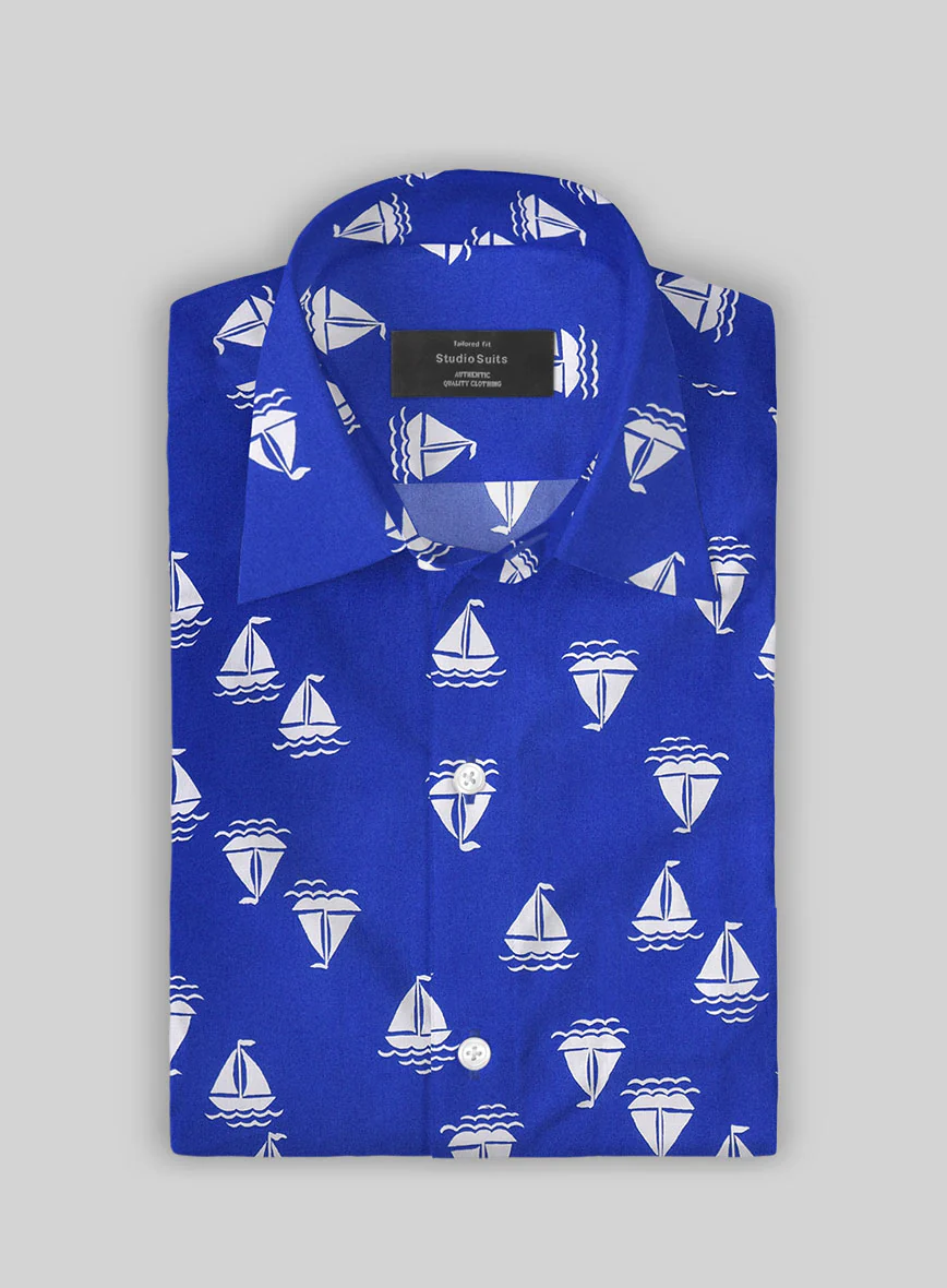 Blue Voyage Cotton Shirt - Image 2