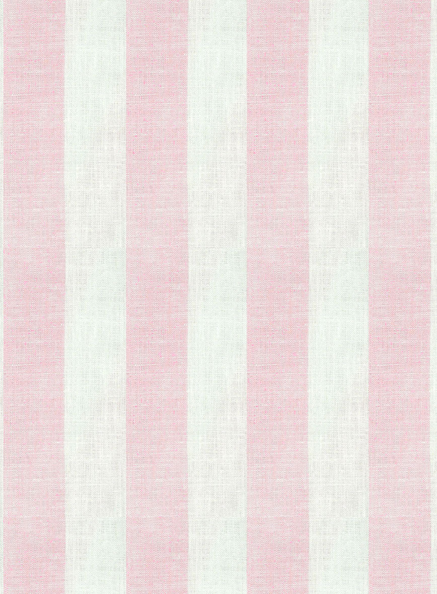 Blush Wide Stripe Linen Shirt - Image 3