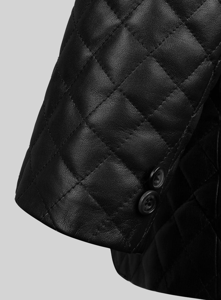 Bocelli Quilted Leather Blazer - Image 4