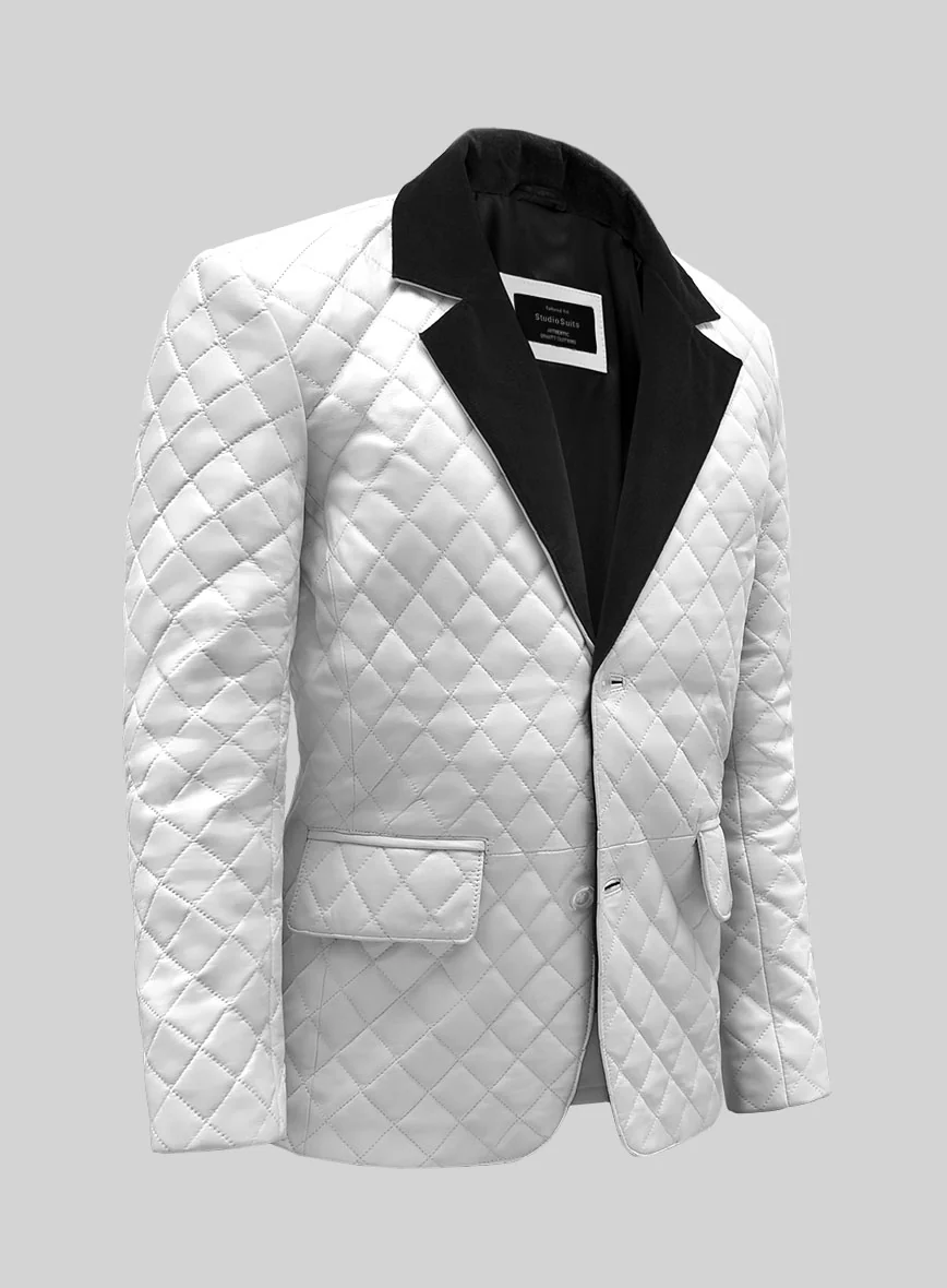 Bocelli Quilted Tuxedo Leather Blazer - Image 2