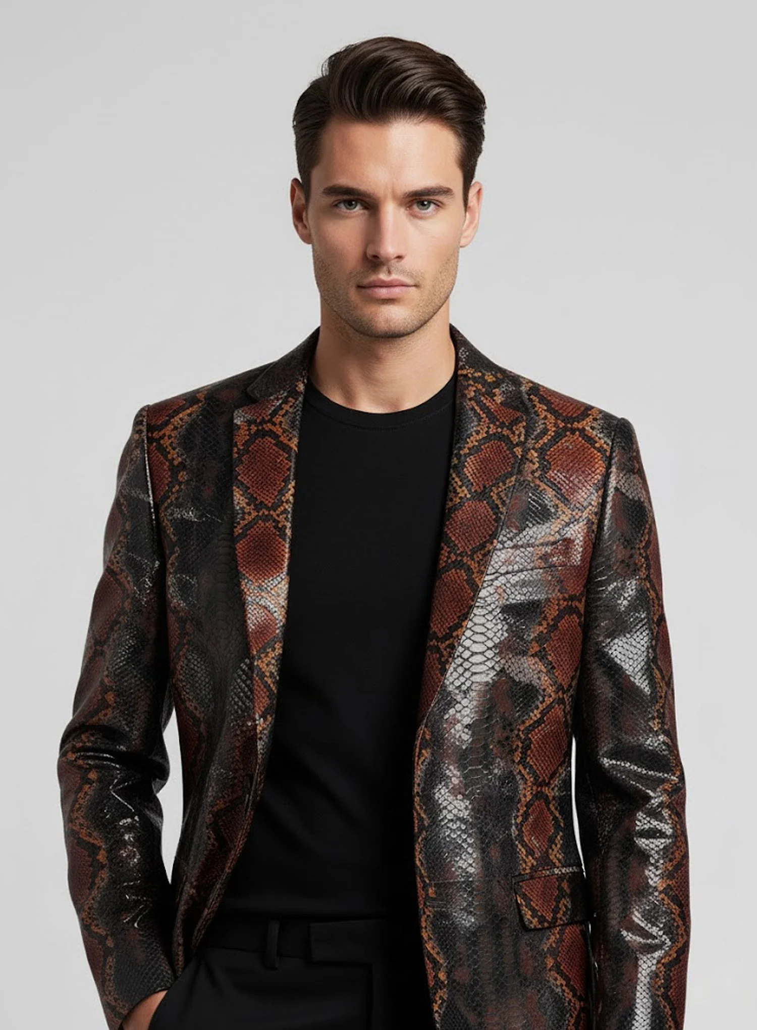Bold Knight Python Leather Blazer - Image 2