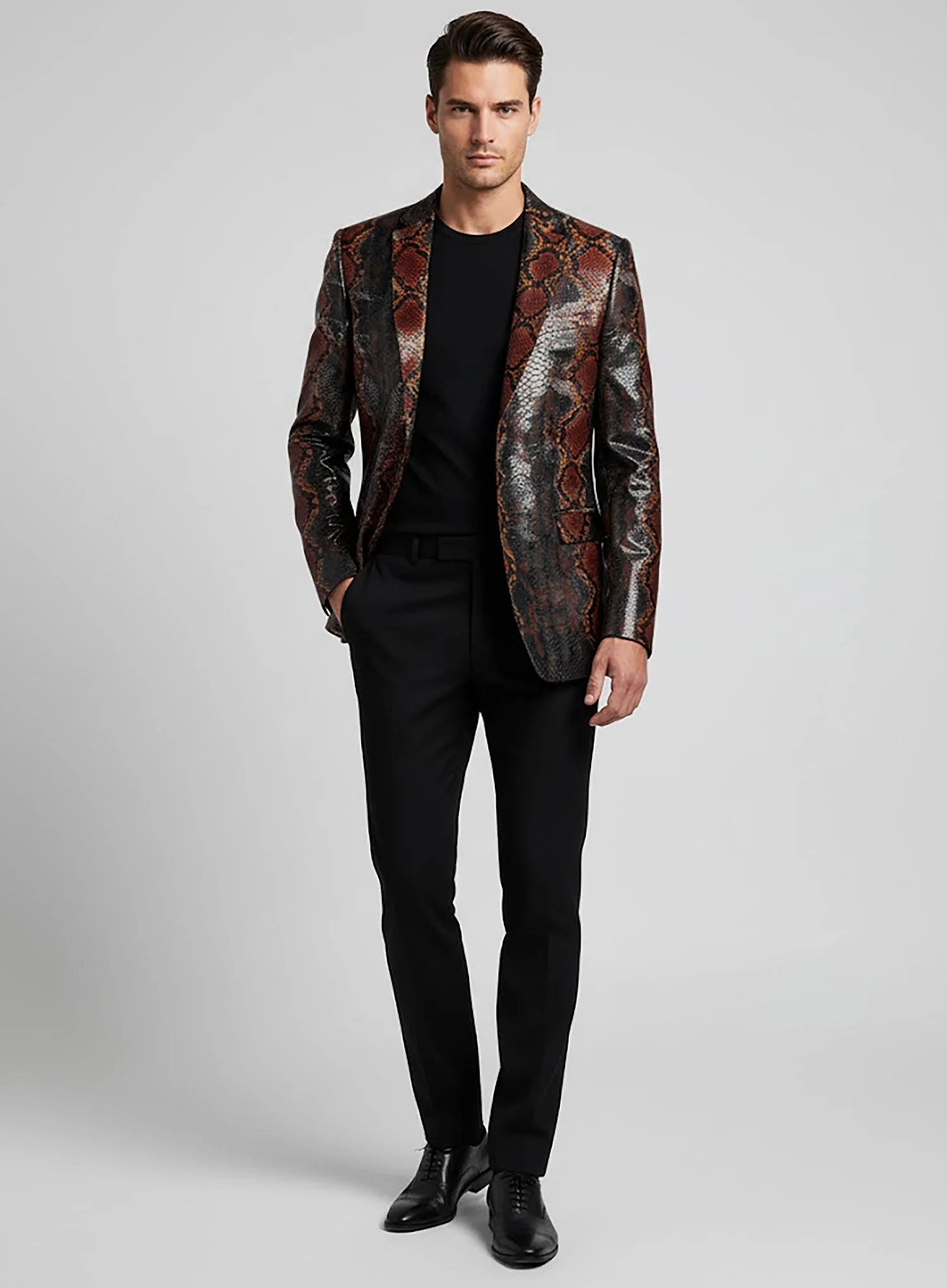Bold Knight Python Leather Blazer - Image 3
