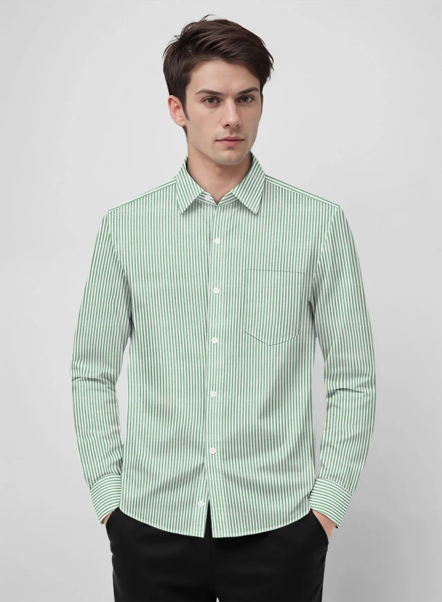 Botanic Stripe Cotton Shirt - Image 3