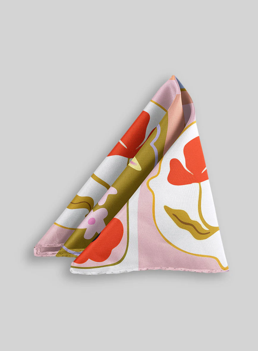 Botanical Tiles Silk Pocket Square - Image 2