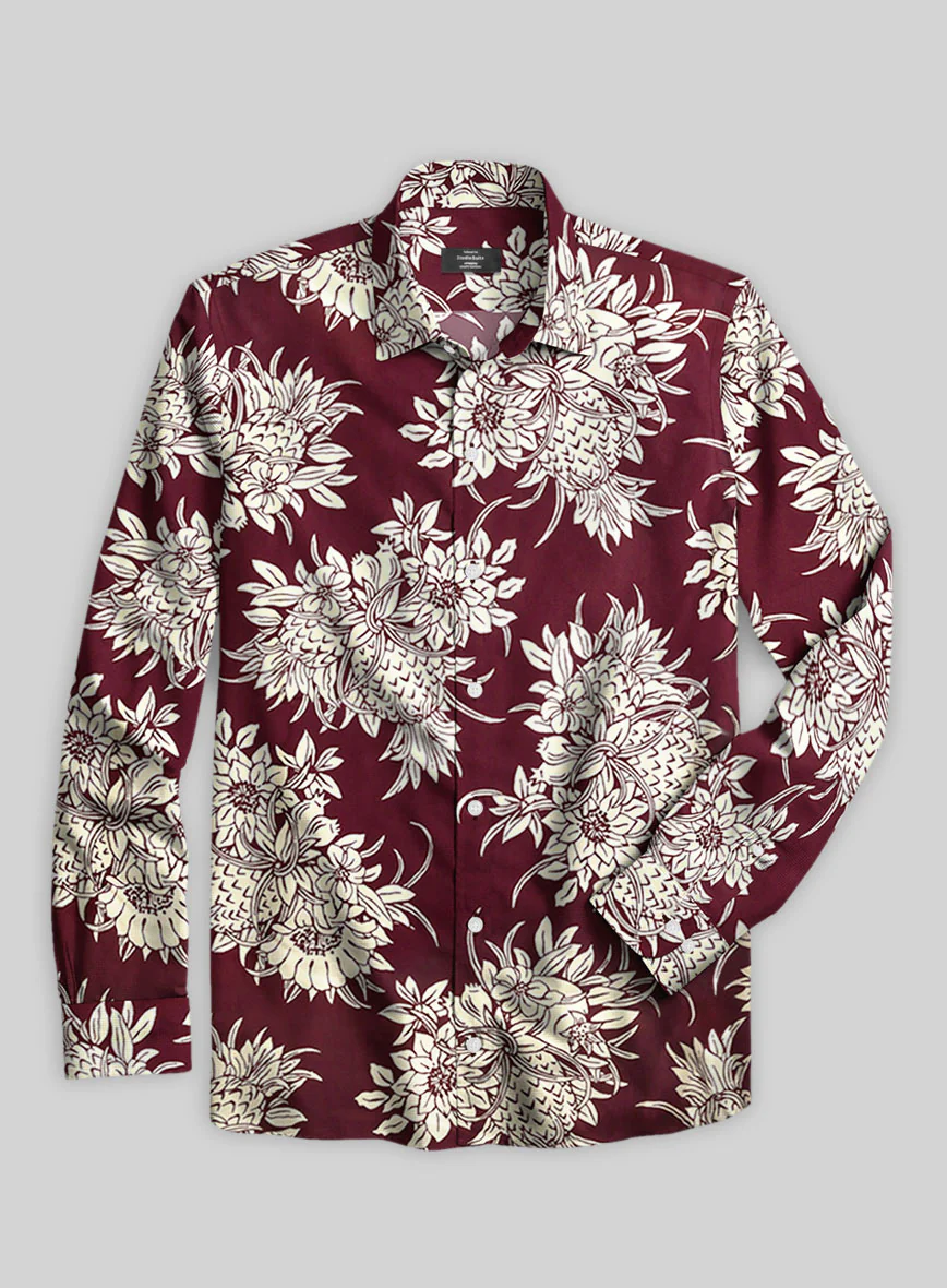 Botanix Wine Cotton Shirt - Image 3