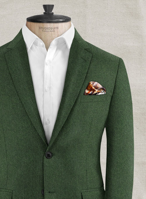 Bottle Green Flannel Wool Jacket - Image 3