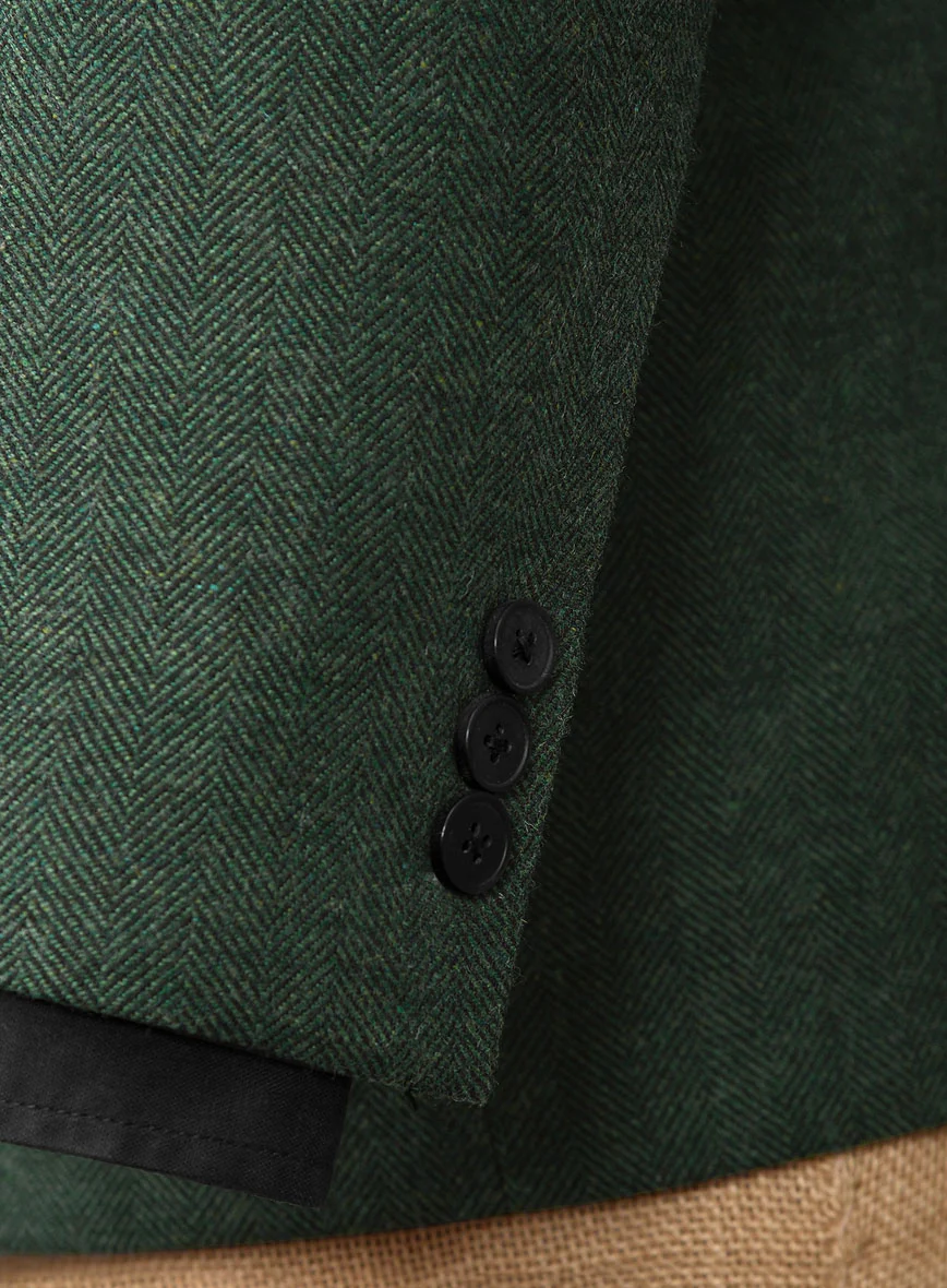 Bottle Green Herringbone Tweed 3 Piece Suit - Image 4