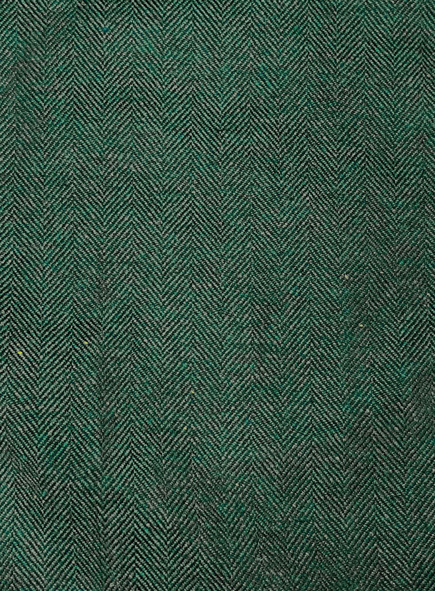 Bottle Green Herringbone Tweed Jacket - Image 3