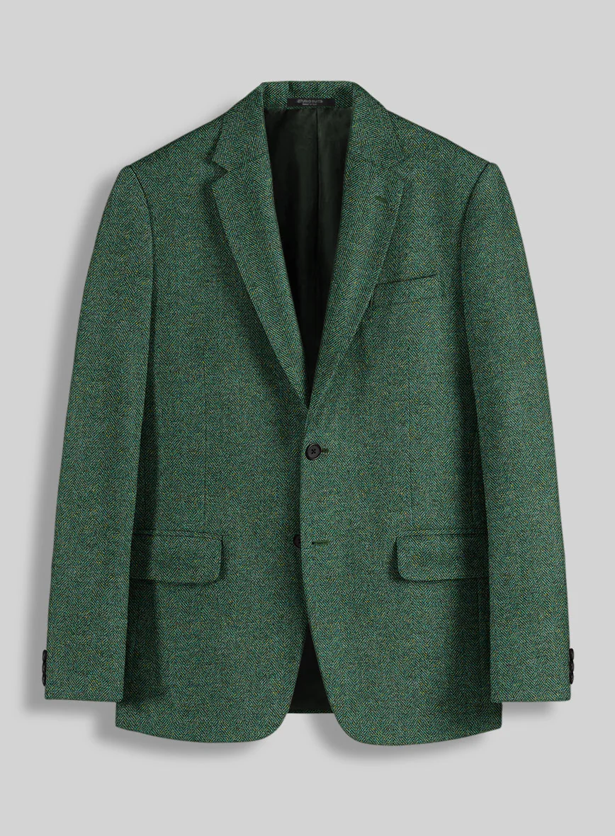 Bottle Green Herringbone Tweed Suit - Image 3