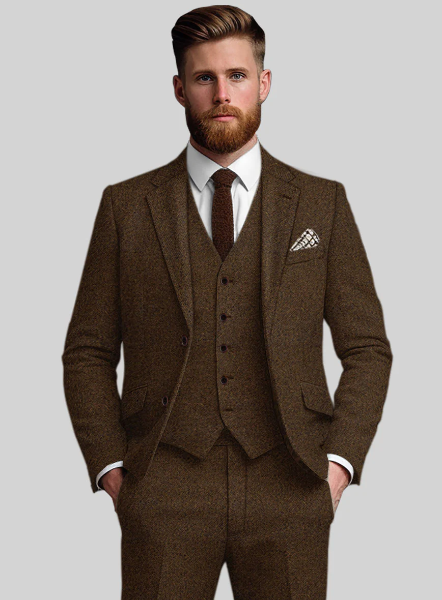 Bramble Brown Heavy Tweed Suit - Image 4