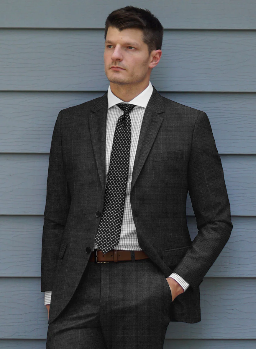 Bristol Alvaro Charcoal Checks Jacket - Image 2