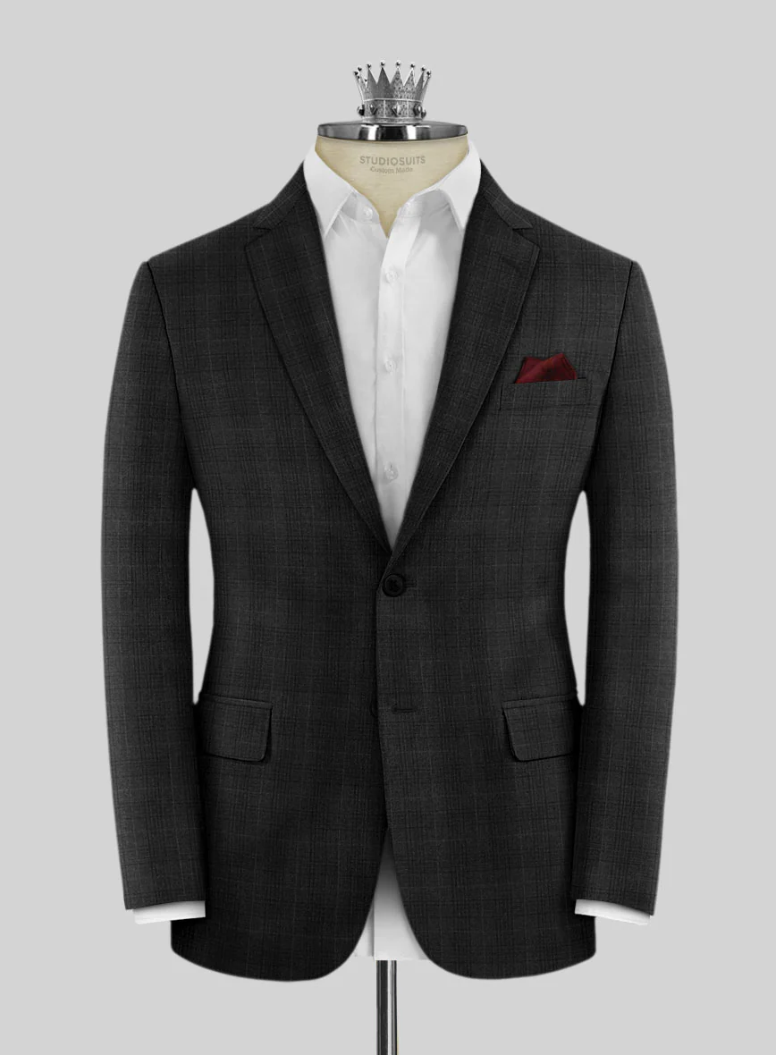 Bristol Alvaro Charcoal Checks Suit - Image 3