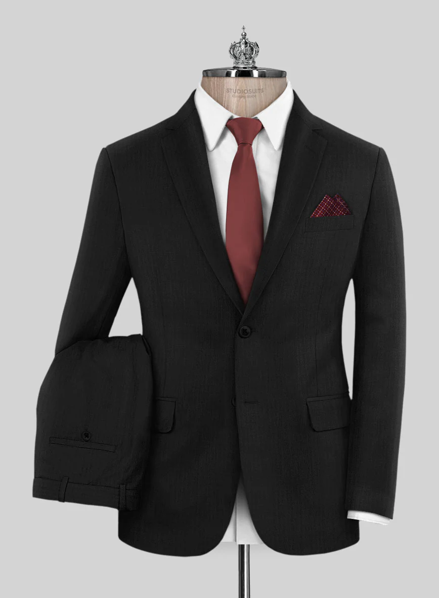 Bristol Black Herringbone Suit - Image 2