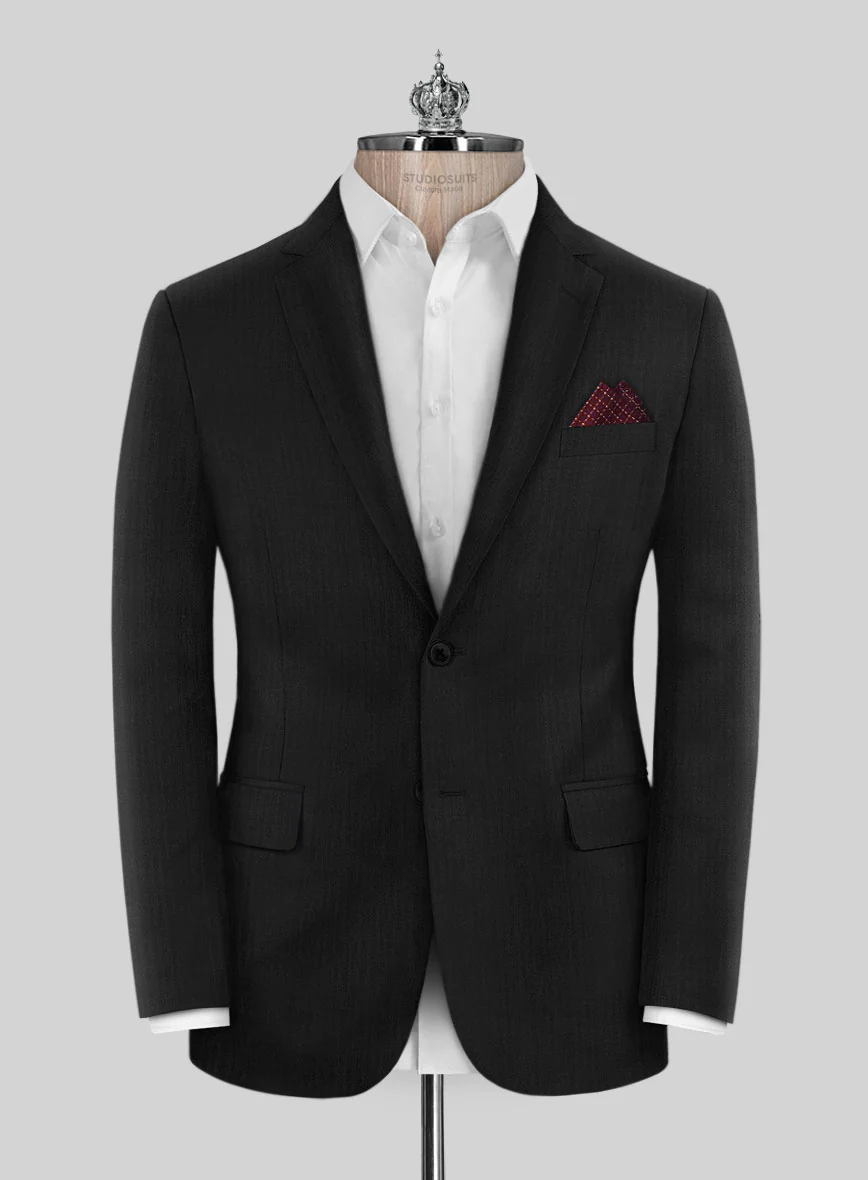 Bristol Black Herringbone Suit - Image 3