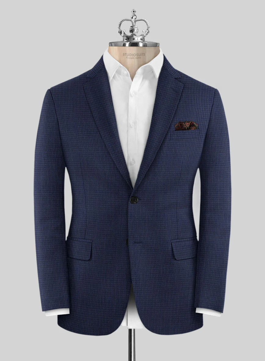 Bristol Blue Grid Suit - Image 3