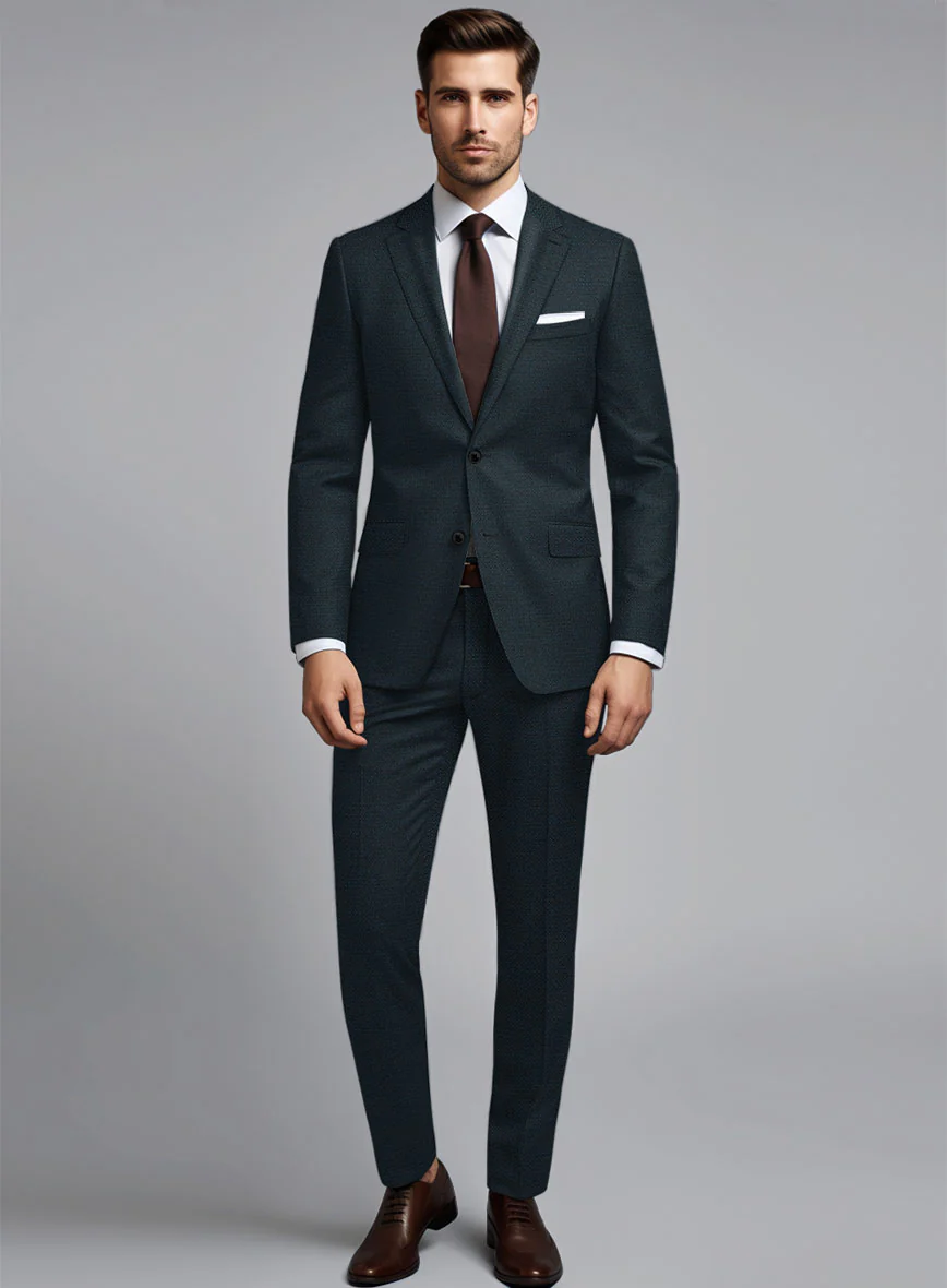 Bristol Bob Weave Teal Blue Suit - Image 2