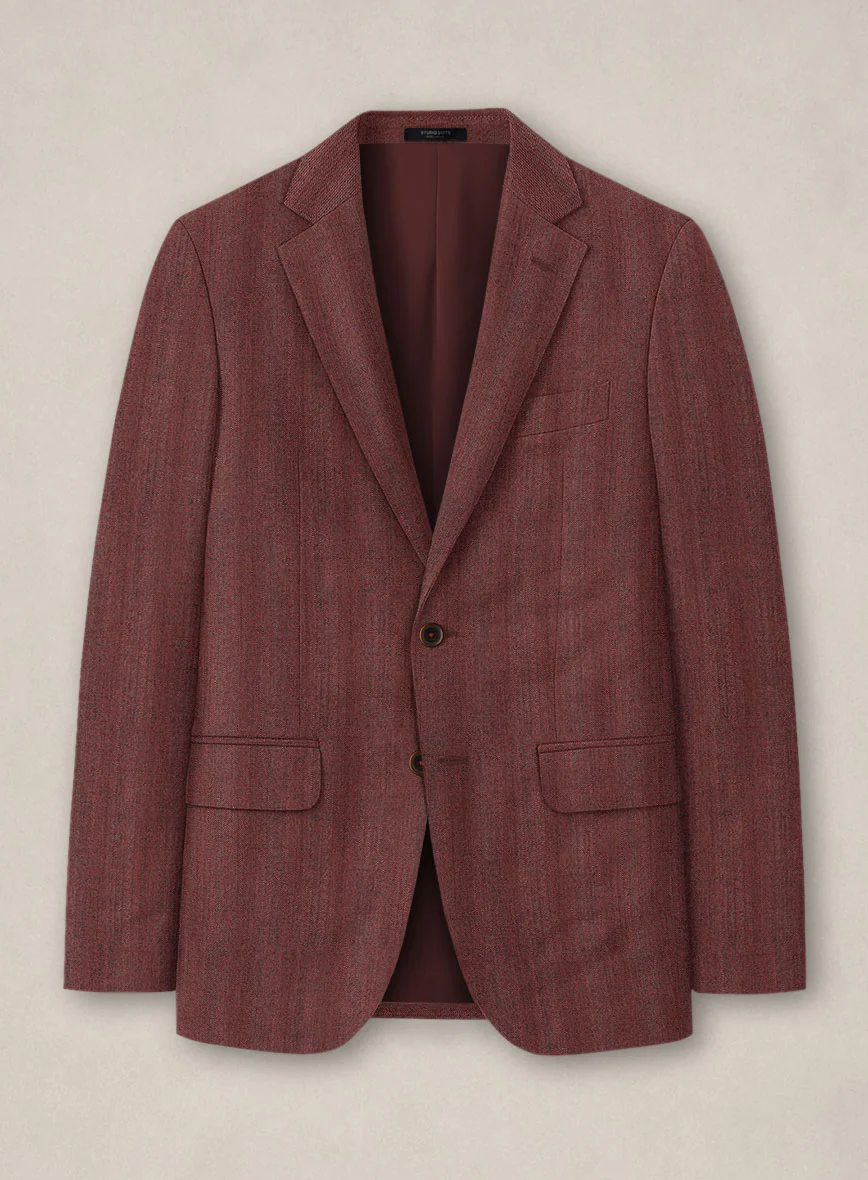 Bristol Burnt Maroon Herringbone Suit - Image 2