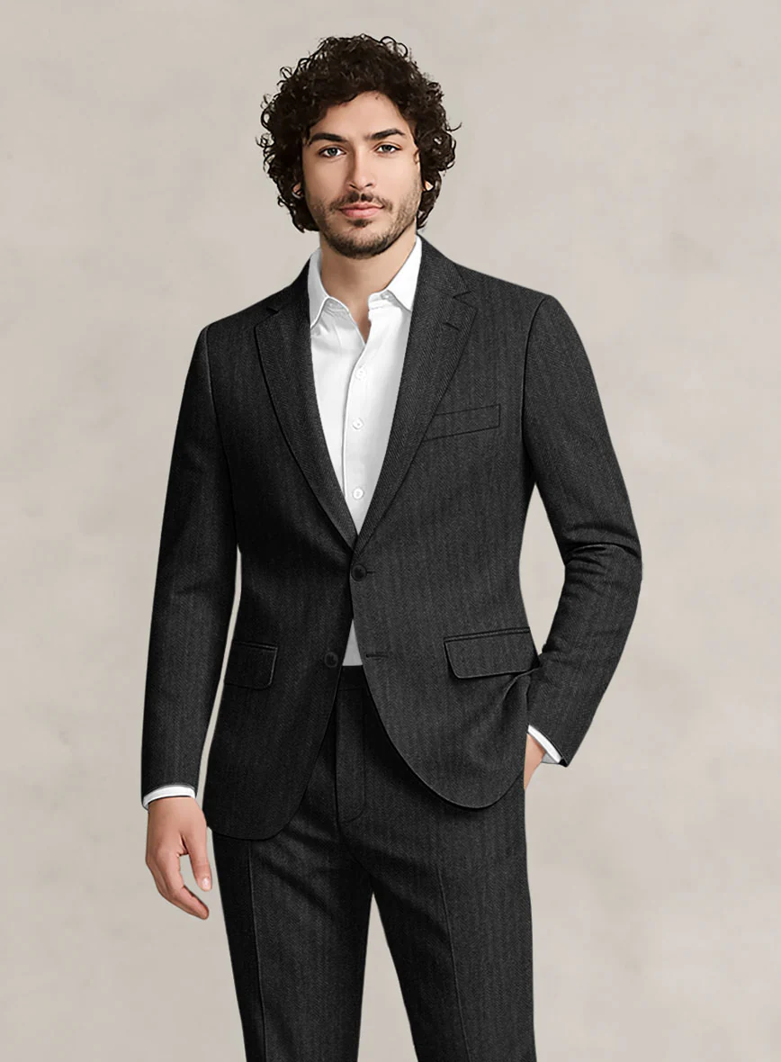 Bristol Carbon Herringbone Suit - Image 3