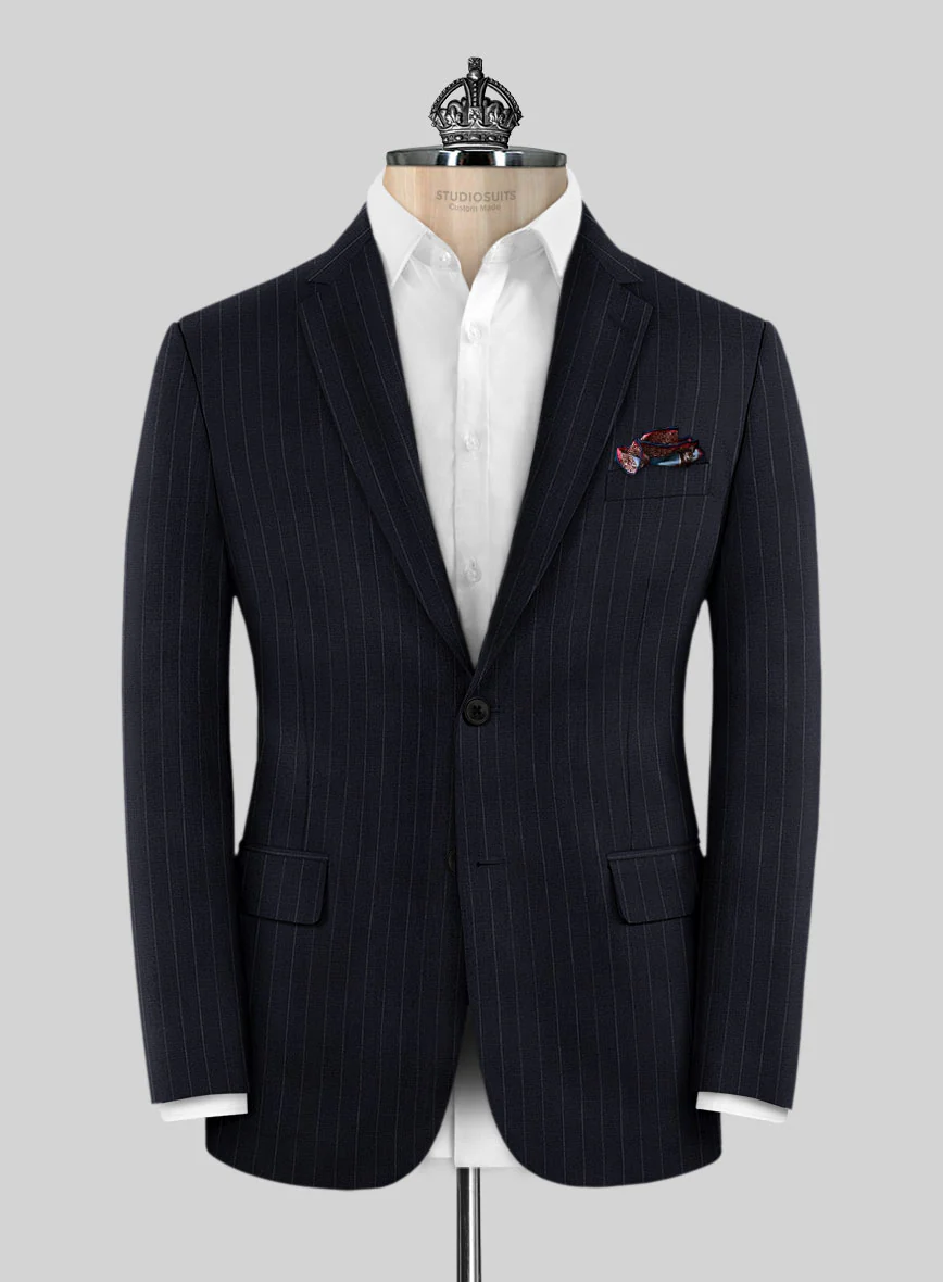 Bristol Dark Blue Regal Stripe Suit - Image 3