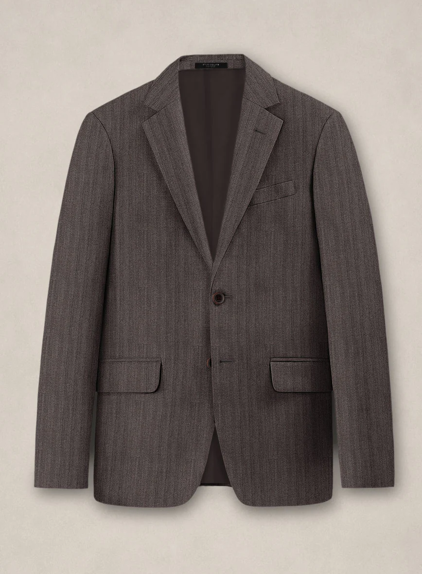 Bristol Dark Brown Herringbone Suit - Image 2
