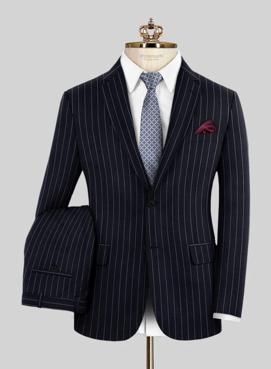 Bristol Deep Blue Rope Stripe Suit - Image 2