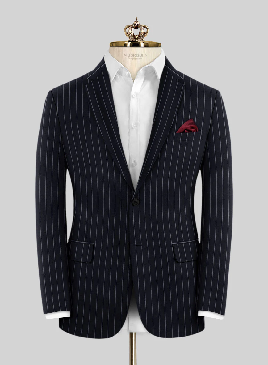Bristol Deep Blue Rope Stripe Suit - Image 3