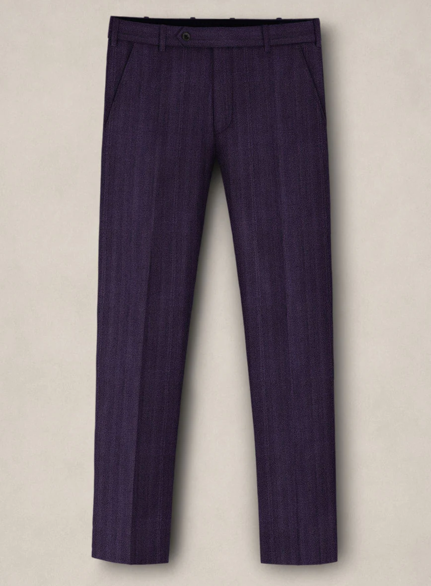 Bristol Eggplant Herringbone Pants - Image 2