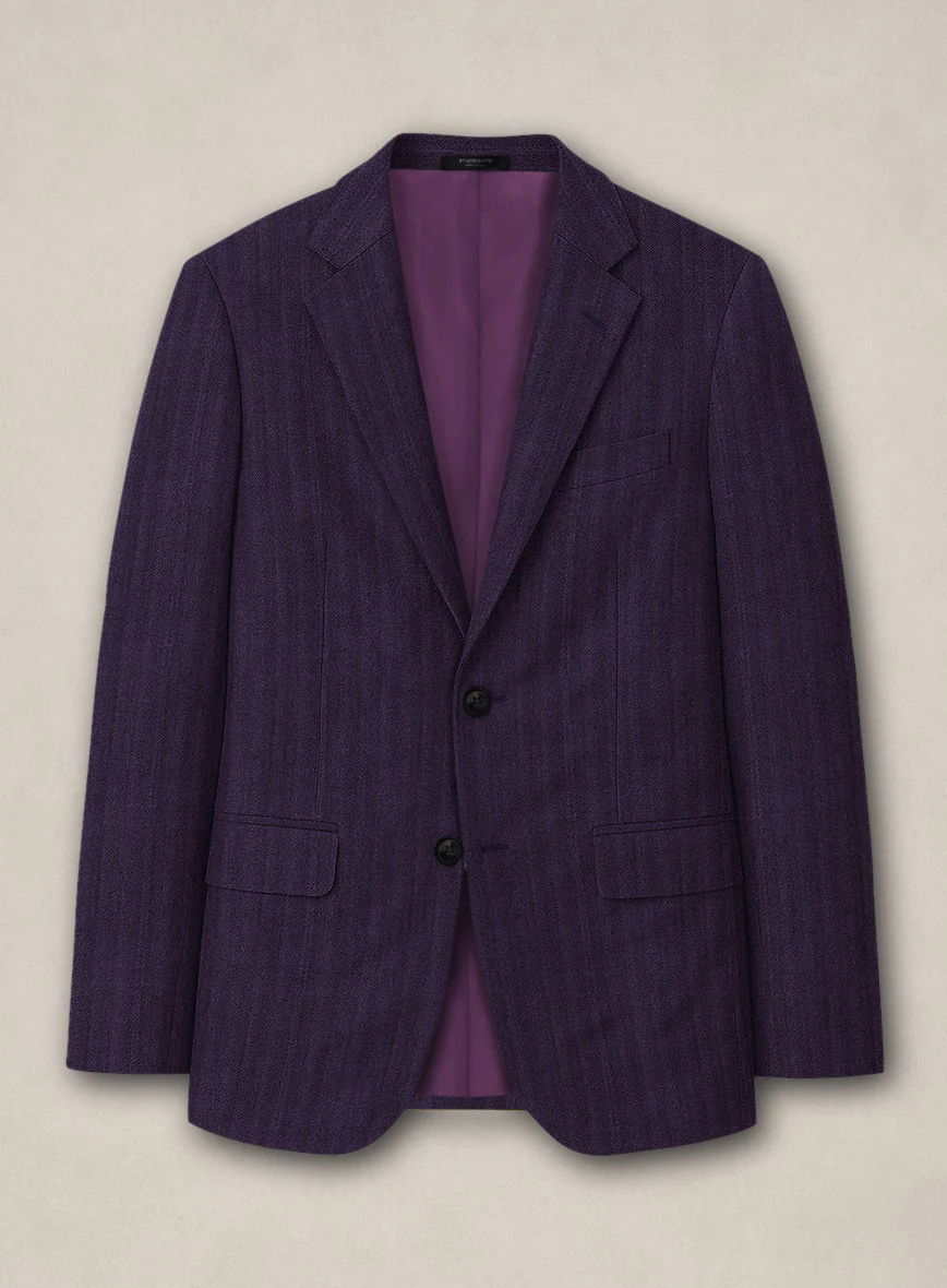 Bristol Eggplant Herringbone Suit - Image 2