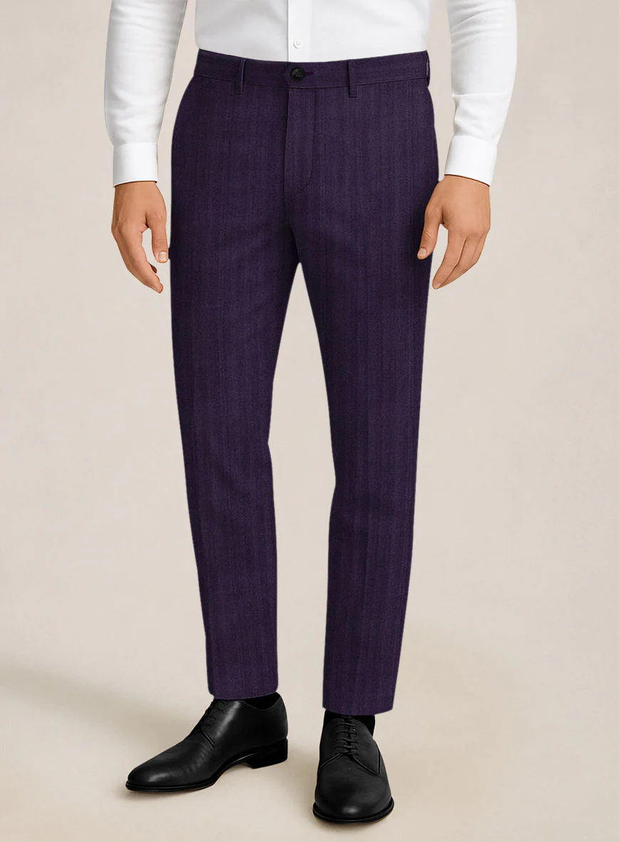 Bristol Eggplant Herringbone Suit - Image 4