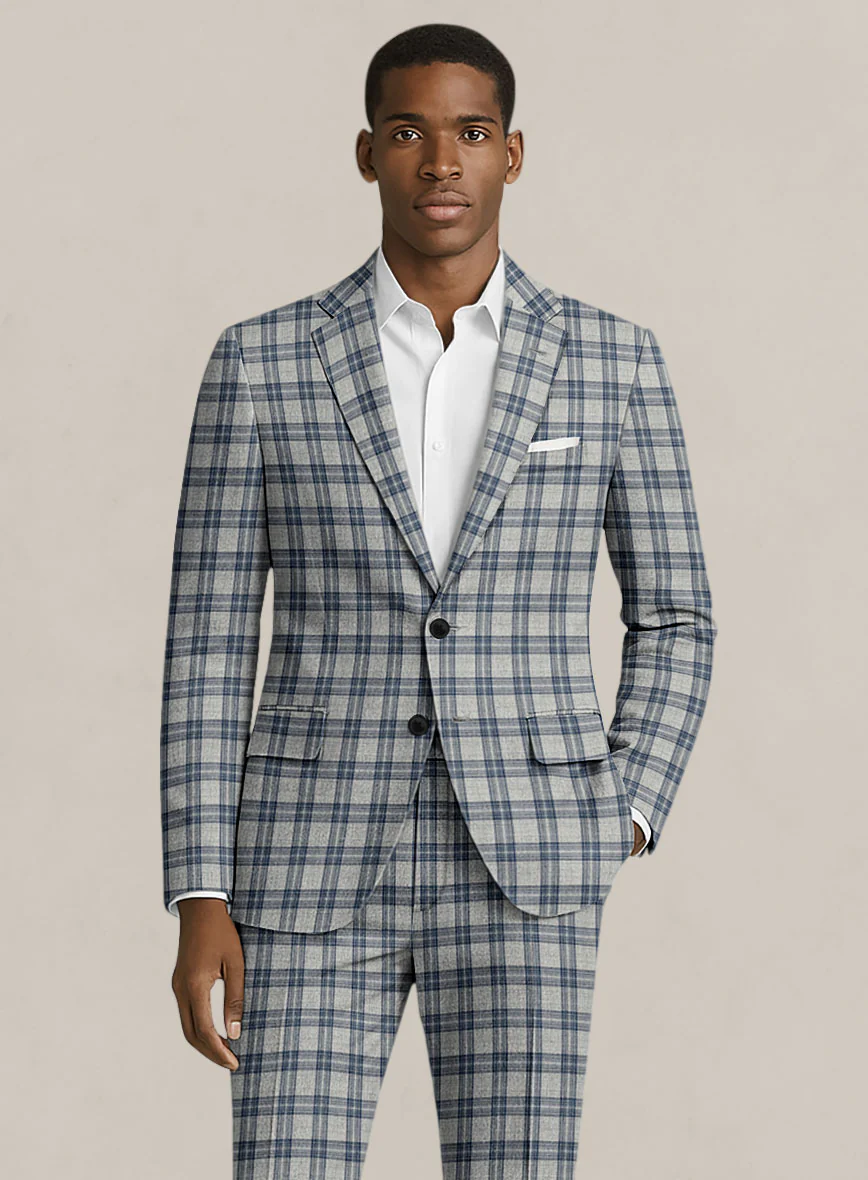 Bristol Gray Blue Check Suit - Image 2