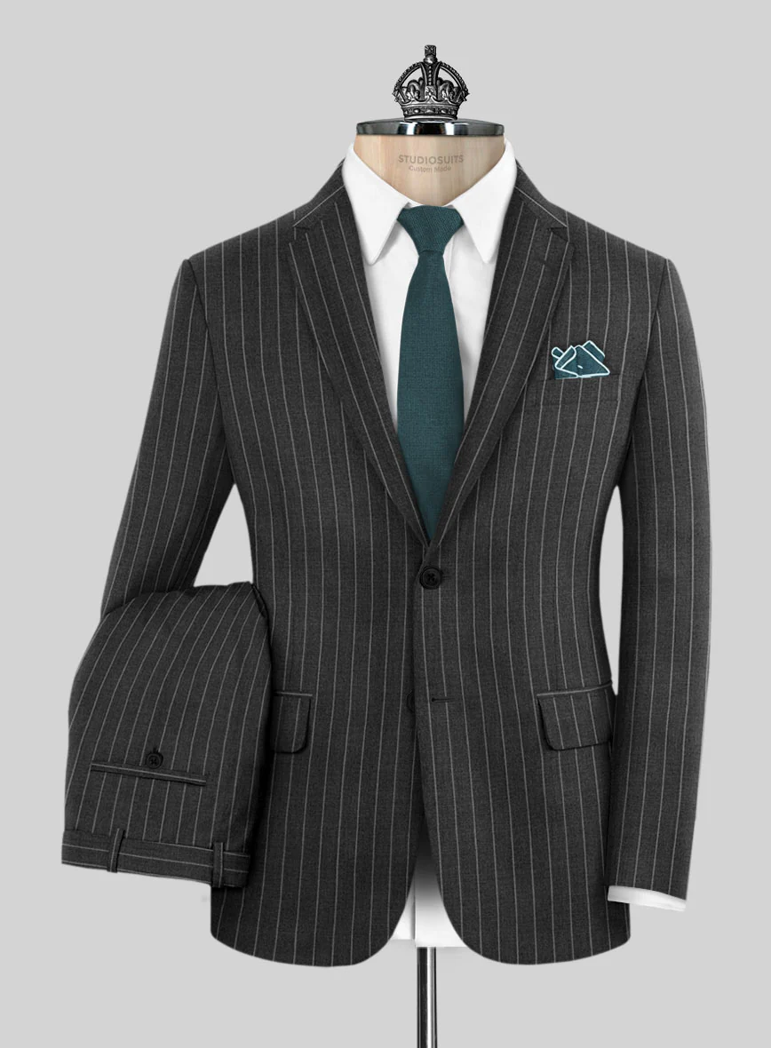 Bristol Gray Rope Stripe Suit - Image 2