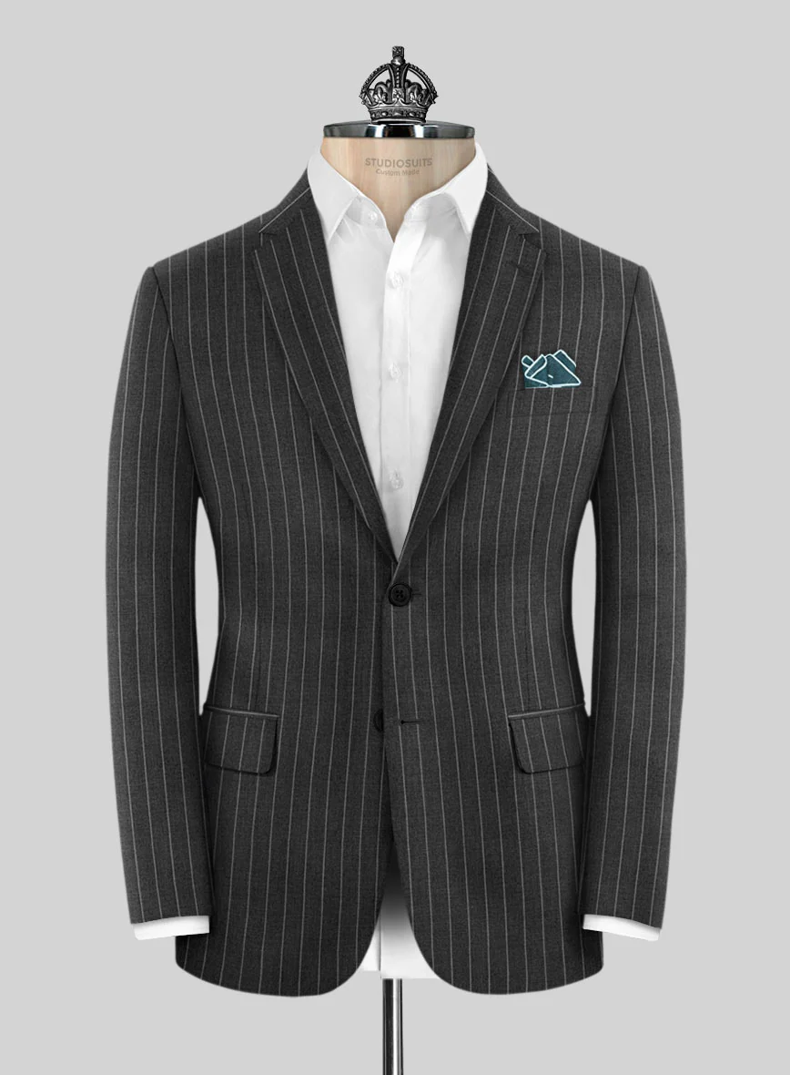 Bristol Gray Rope Stripe Suit - Image 3