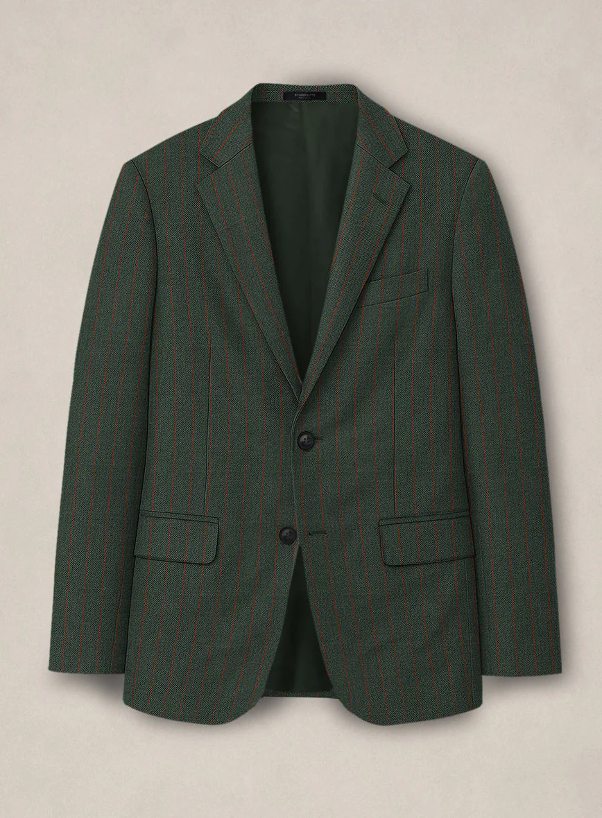 Bristol Green Rope Stripe Suit - Image 2