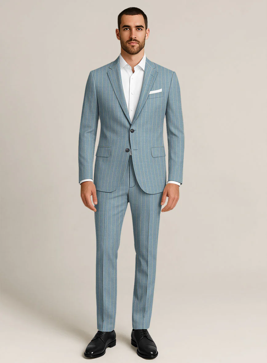 Bristol Ice Blue Rope Stripe Suit